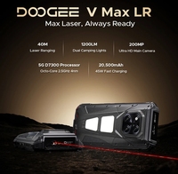Smartphone DOOGEE V Max LR robuste, Octa Core, CDMA 5G, double lampe de camping, télémètre laser, écran 6,78'', batterie 20500mAh
