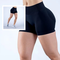 Shorts de sport athlétiques en nylon à séchage rapide, shorts de compression personnalisés à taille mi-haute pour le fitness, le yoga et l'entraînement pour femmes