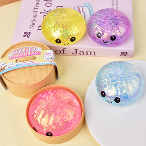 Pelota antiestrés de dumpling, juguete blandito de panecillo relleno al vapor, juguetes de panecillos para apretar para aliviar el estrés, para regalo de Halloween, proyecto de broma para sorprender a la gente - Product Image 5