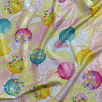 Spandex imprimé de motifs mignons personnalisés, tissu holographique mystique holographique brillant et extensible dans les 4 sens pour maillot de bain maillot de bain