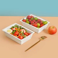 Conteneur alimentaire jetable avec couvercle transparent, boîte à salade, sandwich, à emporter, boîte à lunch bento