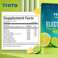 Poudre d'électrolytes hydratante sans sucre saveur citron et citron vert pour adultes, complément sportif OEM