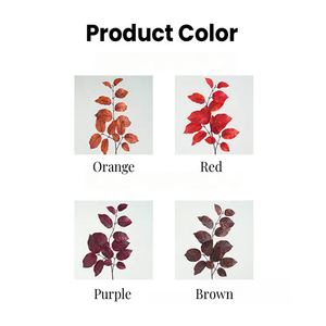 結婚式の家の装飾のための高品質のリアルタッチラテックスフェイクバーチの葉茎人工秋秋オレンジレッドリーフ - Product Image 3