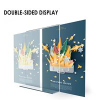 Porte-affiche en acrylique 8.5x11, support de table en acrylique double face en forme de T avec base large, support de table en plastique