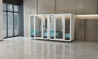 Cabine de bureau moderne et écologique, silencieuse, acoustique et insonorisée, avec cadre en acier, pour salle de conférence, studio d'enregistrement intérieur, bureau