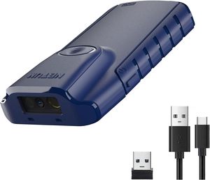 Netum 3-en-1 pequeño portátil diente azul 2D Qr lector de código de barras automático inalámbrico Clip trasero escáner de código de barras - Product Image 1