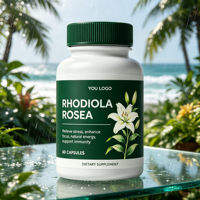 Extrait naturel de Rhodiola Rosea pour la fatigue et l'amélioration de l'humeur, améliore la concentration et stimule l'énergie, système immunitaire, 60 capsules