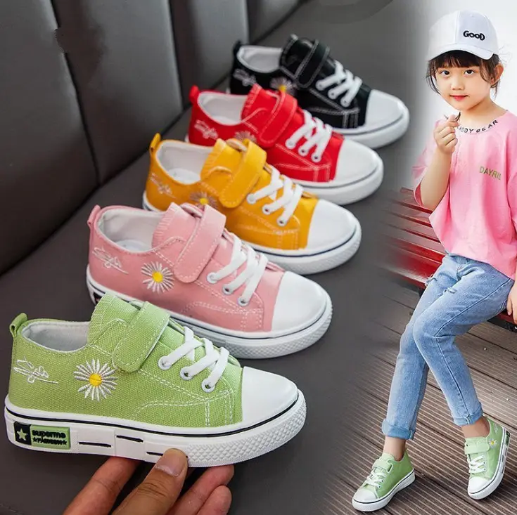 Fabrika çocuk ayakkabıları rahat tasarım tuval moda kızlar/erkek çocuklar 2021 ayakkabı