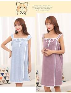 Microfiber Wearable Bath Towel Women Spa Wrap Dress Sexy Body Wrap Bathrobe for <b>Shower</b> - Product Image 6