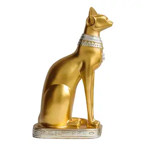 Egyptian Ancient Cat Goddess Bastet Statue Decoration candlestick Bookend figurine
