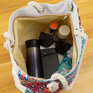 Sac fourre-tout en toile rayée personnalisé avec logo imprimé, recyclable, de haute qualité, coloré – Offre spéciale - Product Image 5