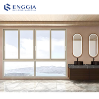 Ventana de vidrio transparente de doble acristalamiento para tienda, puerta de vidrio plegable acústica Lowe, ventanas corredizas impermeables de vidrio de aluminio