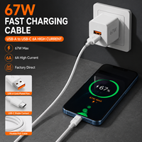 Câble de charge rapide USB-A vers Type-C 67W 6A à charge turbo haute vitesse, cordon de chargeur en PVC pour smartphones Redmi, vente en gros