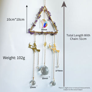 Attrapeur de soleil en cristal de lune fée sorcière à cheval sur balai magique boule de cristal fenêtre prisme <span class=keywords><strong>améthyste</strong></span> attrape-soleil maison décoration suspendue - Product Image 6