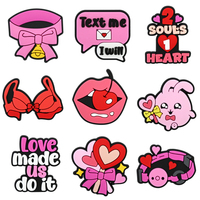 Valentijnsdag Clog Charms Perzik Decoratie Accessoires Valentijn Liefdesgeschenk Schoen Charms PVC Valentijnsdag Schoen Charms voor Clogs