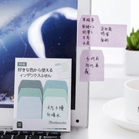 Ensemble de blocs-notes autocollants mignons et kawaii japonais à dégradé, index de classification, personnalisables, 60 feuilles/pièces