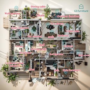 Juego de Comedor Extensible con Mesa Ovalada de Mármol y Madera Beige y Sillas para Uso en Casa, Apartamento o Villa - Product Image 5