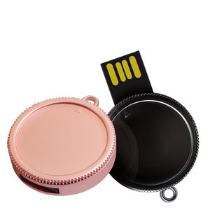 低价金属圆形硬币形u盘，带定制标志 - Product Image 3