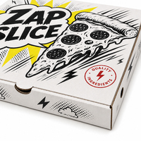 Caja de Pizza para Llevar al por Mayor, con Logotipo Impreso Personalizado, de Cartón Corrugado Sólido, para Comida Rápida