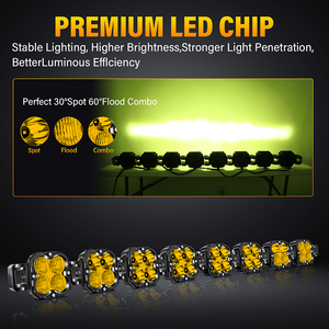 Barre lumineuse LED personnalisable avec logo 4x4 tout-terrain, kit de barres lumineuses LED jaunes universelles pour voiture, UTV, ATV, camion - Product Image 4