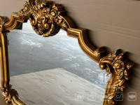 Miroir mural antique français avec cadre doré Cadre en bois Miroir mural décoratif doré Miroir sculpté en bois massif doré