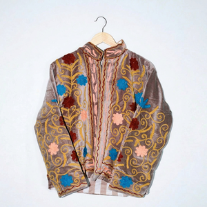 Velvet Knitted Embroidered Cotton Lined <b>Jacket</b> <b>Women</b> Boho Floral Suzani Design Ethnic Handmade Coat Winter/<b>Spring</b>/Summer - Product Image 1