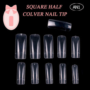 TSZS Nouveaux produits professionnels pour les ongles 2024, 500 pièces, pointes d'ongles artificielles en ABS, demi-couverture carrée moyenne, transparentes, naturelles, pour salon - Product Image 2