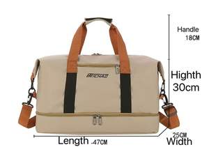 Bolsa <span class=keywords><strong>de</strong></span> viaje para yoga, bolso <span class=keywords><strong>de</strong></span> hombro con compartimiento <span class=keywords><strong>de</strong></span> <span class=keywords><strong>mano</strong></span>, separación en seco <span class=keywords><strong>y</strong></span> húmedo, tela Oxford, fitness, novedad - Product Image 2