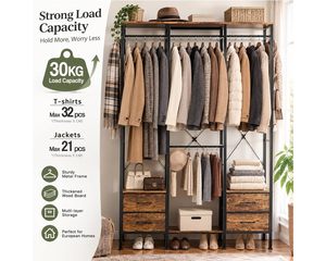 SENYU Bedroom <b>Laundry</b> Room Storage Shelves Clothing Hanging Rods Free Standing Closet Organizer Wardrobe Cloth Hanger <b>Stand</b> - Product Image 2