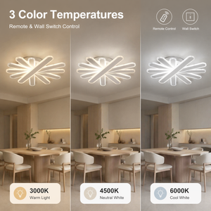 Modern Dimmable Led <b>Ceiling</b> <b>Light</b> Acrylic Iron <b>Remote</b> <b>Control</b> Tri Color Surface Mount For Living Room Bedroom Office - Product Image 3