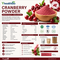 Bubuk Cranberry Larut Air Bubuk Buah Cranberry Alami untuk Formulasi Minuman