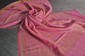 75% Fine <b>Wool</b> 25% Lurex Fine <b>Wool</b> Zari Self Zari Shawls - Product Image 5