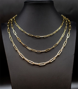 Gp a585 a85 au750 נייר שרשרת קישור כבל זווית לא גמורה 14 קראט 18 קראט זהב מלא זהב 18 קארט סיטוניים - Product Image 5