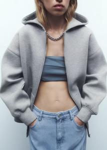 Sudadera con Capucha HG88 para Mujer, Talla Grande, 100% Algodón, con Logotipo Personalizado en la Parte Delantera, Tejida, para Otoño/Invierno - Product Image 2