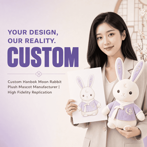 Mascotte en peluche <span class=keywords><strong>Lapin</strong></span> de la Lune Hanbok, jouet en peluche personnalisé, animal en peluche, jouet doux, fabricant OEM ODM, fourniture directe d'usine, cadeau - Product Image 1