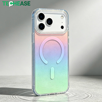 Coque magnétique en TPU pour iPhone 17, effet dégradé arc-en-ciel, transparente, antichoc, étui de protection pour téléphone portable, vente en gros, distributeur, OEM, ODM