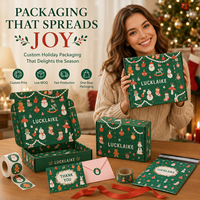 Cadeaux de Noël de luxe personnalisés, décorations de Noël rouge et doré, boîte-cadeau, emballage en carton ondulé