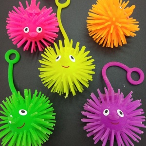 Kids <strong>Toy</strong> Assorted Designs Squeeze Stress <strong>Balls</strong> Flashing LED Light up Spiky TPR Hedgehog <strong>Puffer</strong> <strong>Ball</strong> <strong>Toy</strong> With Yoyo