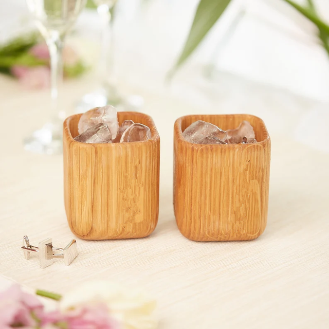 100% Natural Eco-Friendly Reusable Handmade Square Bamboo Coffee Mug Cups for Hotels with Custom Logo