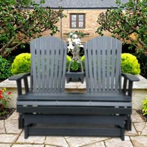 Moderno HDPE Adirondack silla reclinable Casual para playa Villa patio al aire libre deslizamiento tándem sillas muebles de exterior - Product Image 3