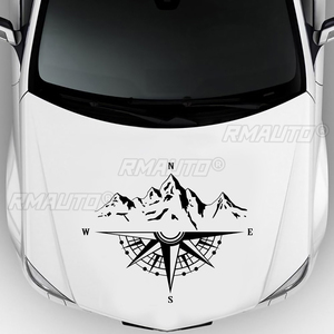 Car Sticker Decorative Compass With Mountain Offroad Self-Adhesive <b>Vinyl</b> Car Hood Sticker Cover Car <b>Decal</b> Accessories 50X41CM - Product Image 2