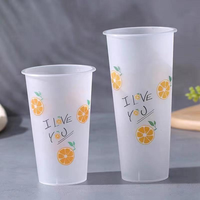 Gobelet en plastique givré personnalisable avec logo, diamètre 90 mm, 12, 16, 20, 24 oz, pour thé au lait, café glacé, avec couvercle – Vente en gros