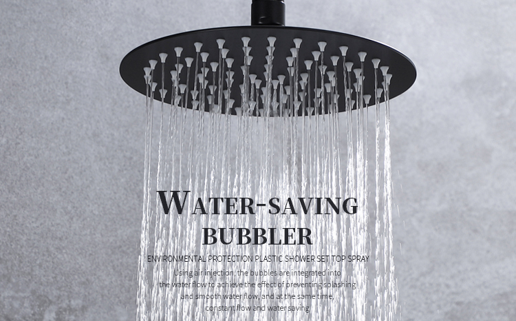 stainless steel circular black concealed hot and cold dual function in-wall bathroom shower with embedded box shower set