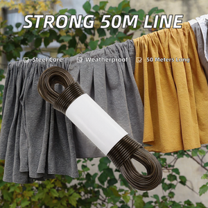 Corde <span class=keywords><strong>à</strong></span> <span class=keywords><strong>linge</strong></span> en PVC durable pour usage intérieur/extérieur avec options de suspension polyvalentes pour paniers et étagères - Product Image 2