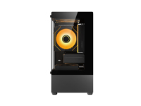 270 °   Boîtier de PC de jeu Micro-ATX panoramique à double verre trempé avec conception de flux d'air vertical