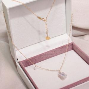 Collar de Clavícula Chapado en Plata 925 con Oro de 18K, Collar de Perlas Keshi en Forma de Pétalo, Estilo Simple y Elegante - Product Image 2