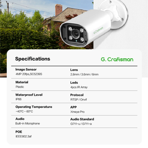 กล้องวงจรปิด GX-PBFI-M5G(AG) 5MP POE IP พร้อมเสียง ตรวจจับใบหน้าคน มองเห็นในเวลากลางคืน ใช้ได้ทั้งภายในและภายนอกอาคาร กันน้ำ ระบบเสียงทางเดียว GX-PBF - Product Image 4