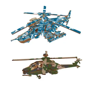 Pendidikan dini pengembangan intelektual disesuaikan 3D Puzzle mainan kayu DIY untuk anak-anak pesawat DIY