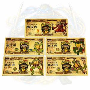 Collection de billets de banque plaqués or 2026 <span class=keywords><strong>Tortues</strong></span> <span class=keywords><strong>Ninja</strong></span> – 5 designs – Ventes flash - Product Image 1