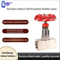 Válvula de Aguja de Acero Inoxidable SS316 Resistente a la Corrosión Yaosheng J13W-PN64-SS316 DN6-DN25 con Rosca Hembra para Control Manual de Flujo